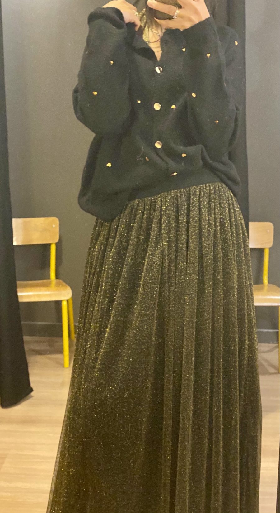 jupe longue lurex or prêt-à-porter femme Carcassonne Toulouse montpellier_nell boutique